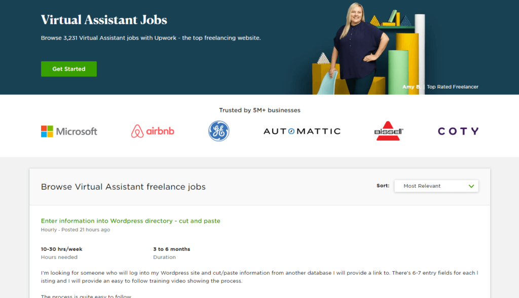 More than three thousand virtual jobs on Upwork